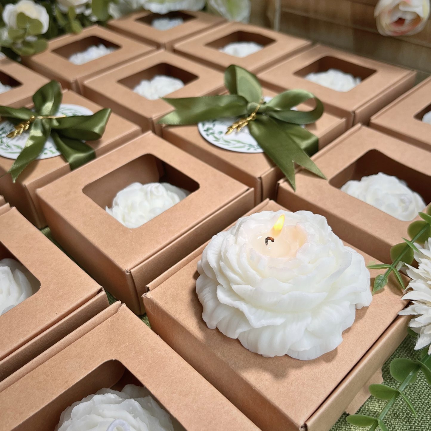 Thuvin Floral Scented Candles Wedding Favors – 10 Pack