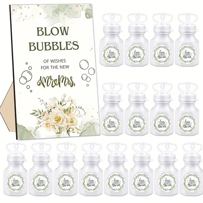 Thuvin Rustic Mini Bubble Favor Set – 50 Liquid-Free Bottles