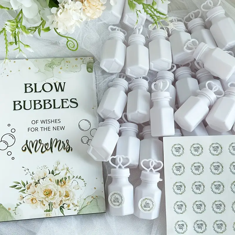 Thuvin Rustic Mini Bubble Favor Set – 50 Liquid-Free Bottles