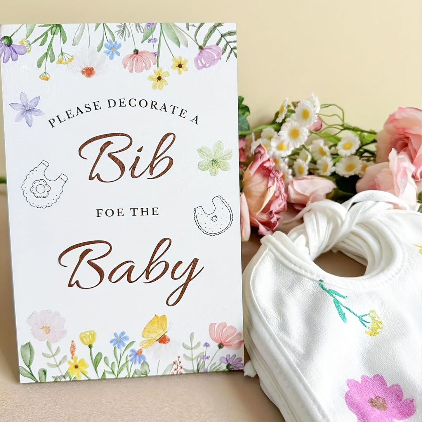 Thuvin Baby Shower Bib Decorating Kit with Markers