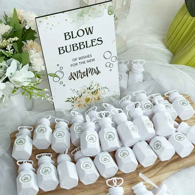 Thuvin Rustic Mini Bubble Favor Set – 50 Liquid-Free Bottles