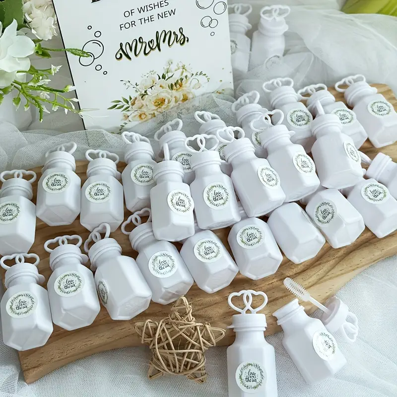 Thuvin Rustic Mini Bubble Favor Set – 50 Liquid-Free Bottles