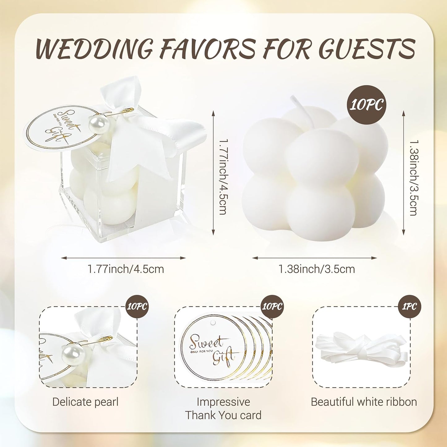 Thuvin Wedding Candle Favors β Set of 10
