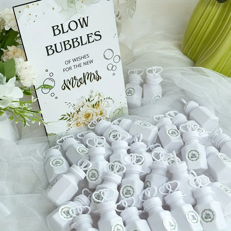 Thuvin Rustic Mini Bubble Favor Set – 50 Liquid-Free Bottles