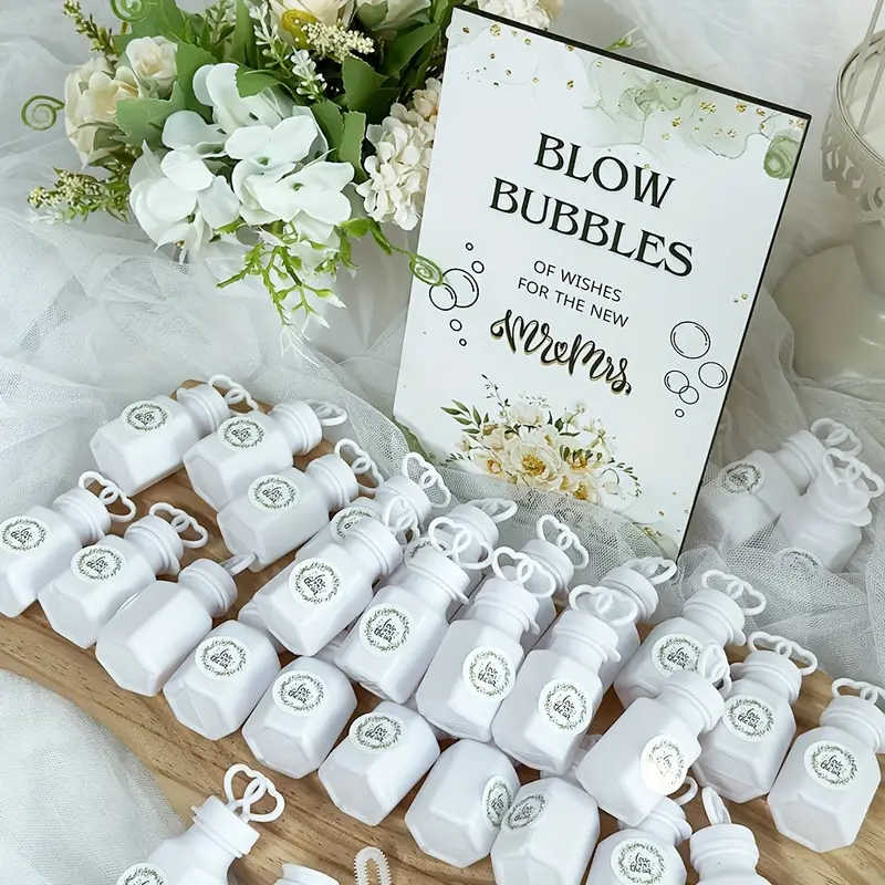 Thuvin Rustic Mini Bubble Favor Set – 50 Liquid-Free Bottles