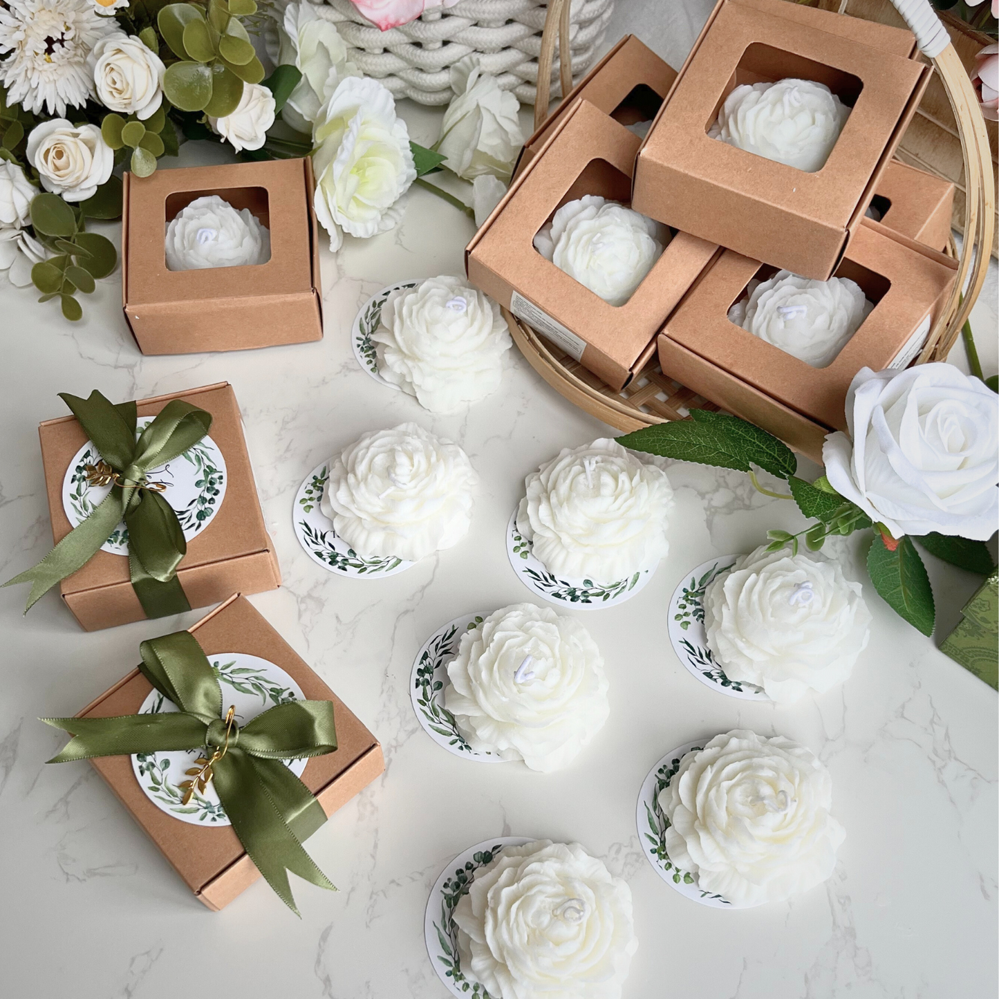 Thuvin Floral Scented Candles Wedding Favors – 10 Pack