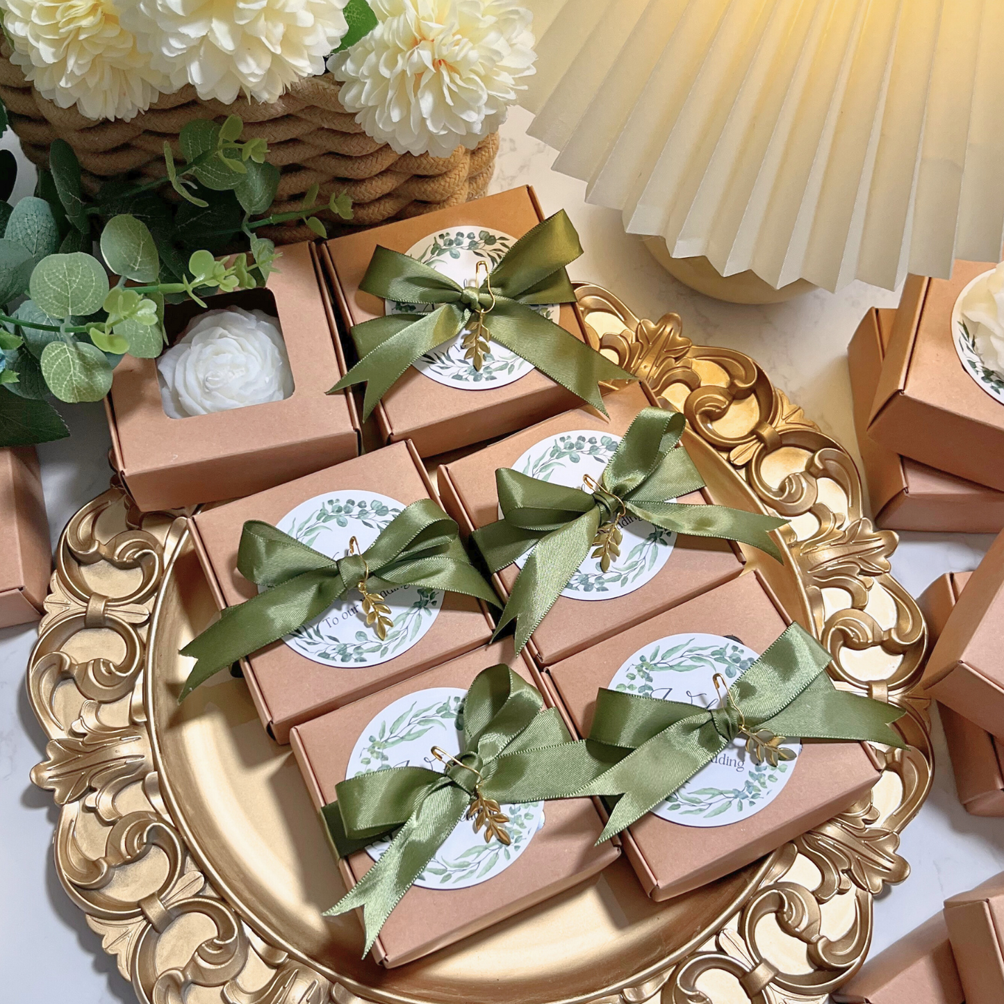 Thuvin Floral Scented Candles Wedding Favors – 10 Pack
