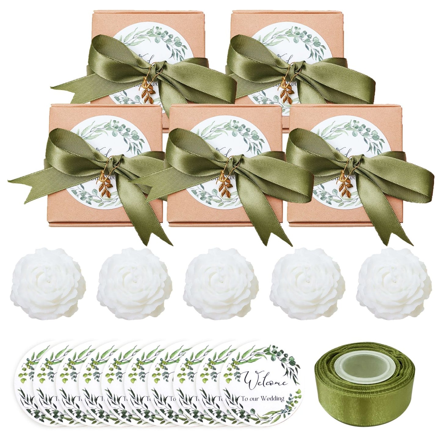 Thuvin Floral Scented Candles Wedding Favors – 10 Pack