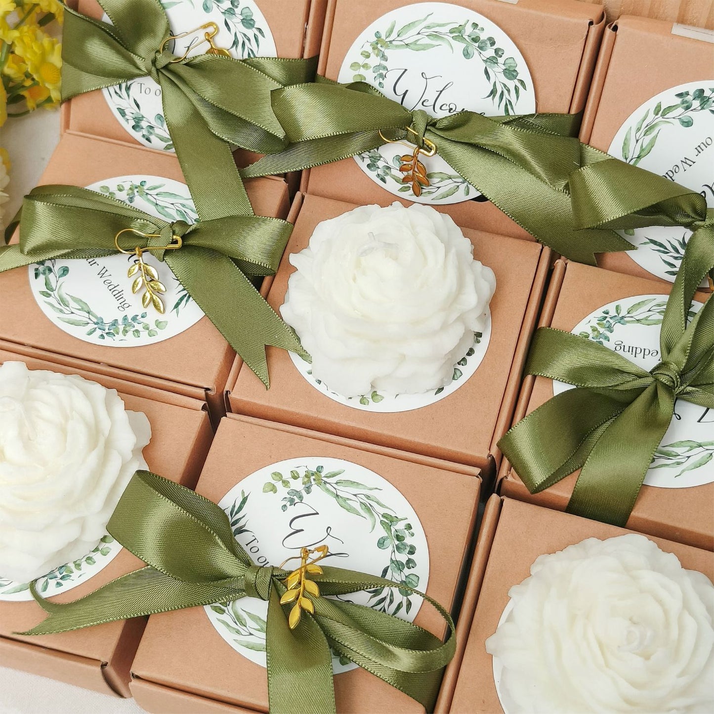 Thuvin Floral Scented Candles Wedding Favors – 10 Pack