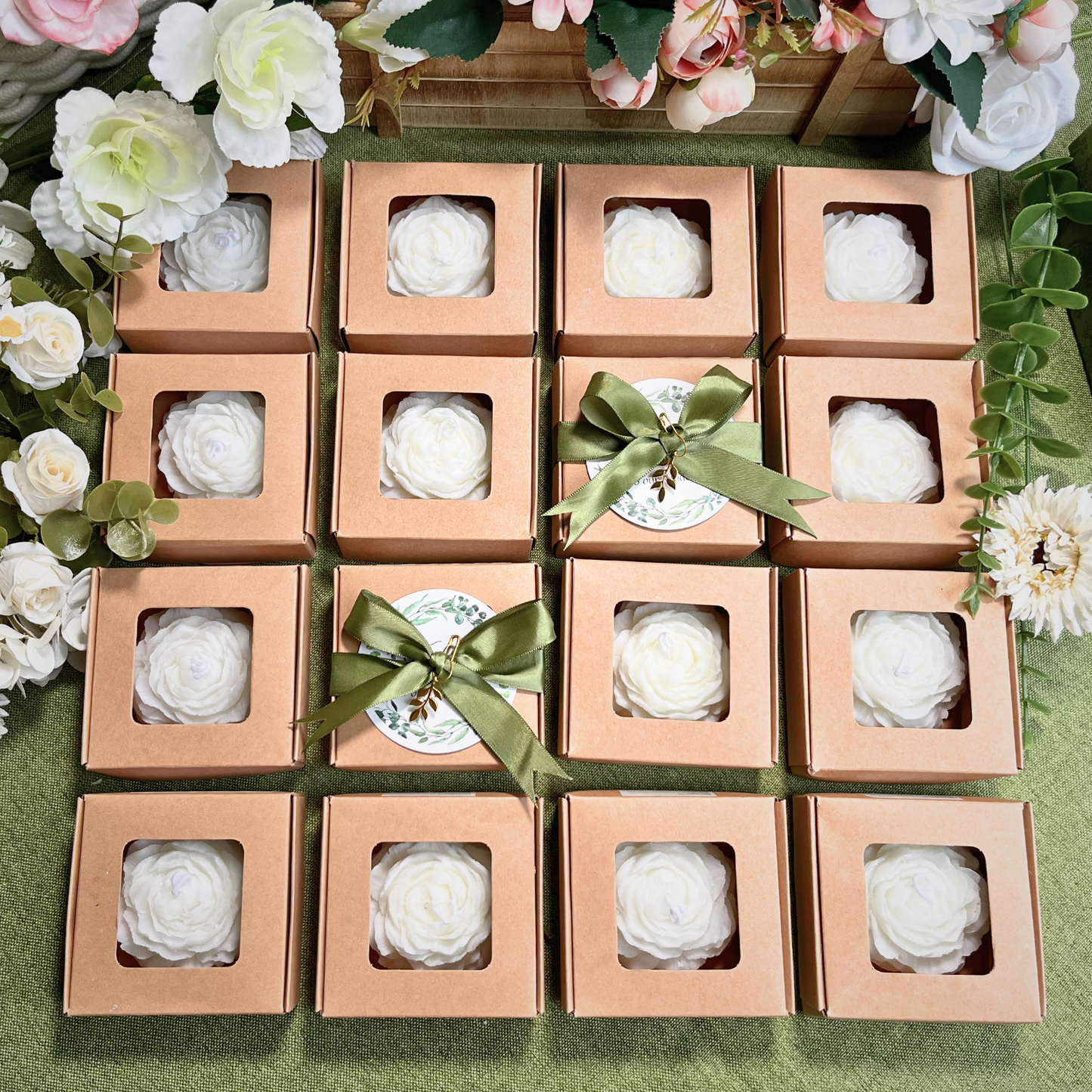 Thuvin Floral Scented Candles Wedding Favors – 10 Pack