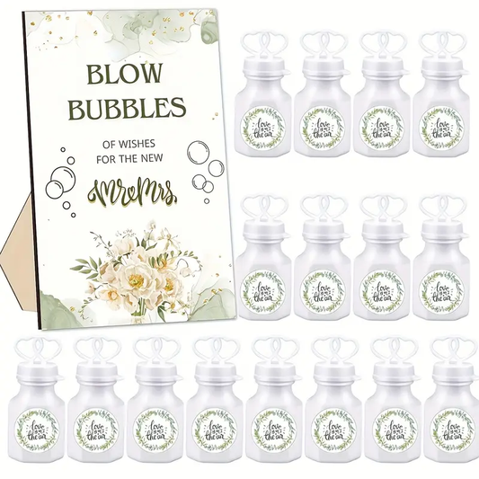 Thuvin Rustic Mini Bubble Favor Set – 50 Liquid-Free Bottles