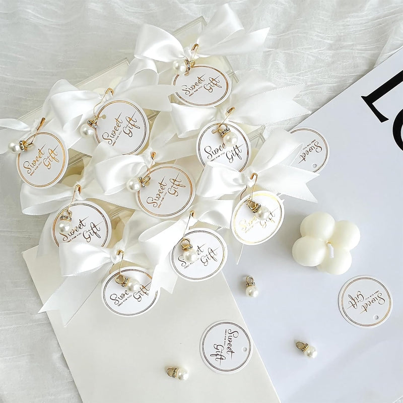 Wedding candle favor sets ready for guests